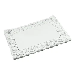 100 Pcs, White Paper Rectangular Doilies for Tableware Decoration and Gift Packaging