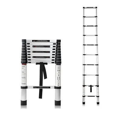 Smarty 10 steps (9.5 Feet/2.9 Meter) Portable Single Side Telescopic Ladder