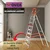 Houza 8 Step 250 Kg Load Capacity Anti Slip Aluminium Foldable Ladder With Railing (HZ-WR-08-01)