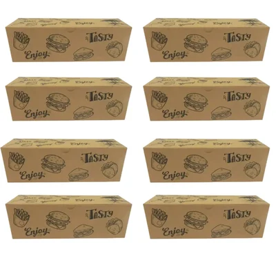 1000 Pcs, Kraft Paper 8 x 2 x 2 Inch Wrap Roll Box With Inside Lamination for Wraps and Rolls