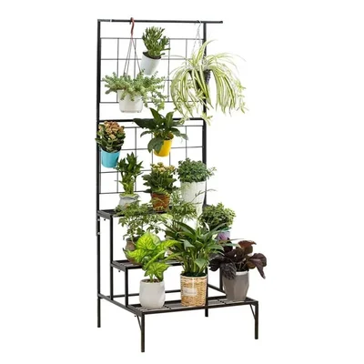 Ecofynd Metal Large Plant Stand for Indoor and Outdoor for Decoration, Big Rack for Home Garden, Flower Pot Holder