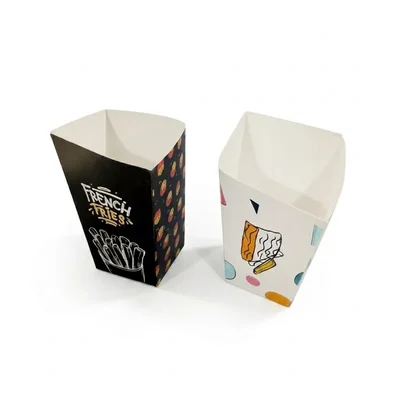 250gm Large Duplex French Fry Containers | Thick, Grease Resistant Disposable Food Cups for Fries, Wedges & Tater Tots(Pack-50 Pcs)