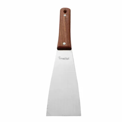 Smart Chef 7" x 3.5" Stainless Steel Scraper Spatula with Wooden Handle, Dough Scraper & Pastry Cutter (HM41602)(Pack-1 pc)