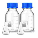 SBT Set of 4 25ml 2pcs Borosilicate Glass Measuring Conical & 500ml 2pcs Reagent bottle