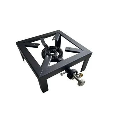 Alloy Steel 24 x 24 x 18 inch Square Shaped Stove Chulha with Large Jodhpuri Burner for Domestic and Commercial Use