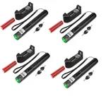 SBT Instruments 4 pcs Green Laser Pointer with Battery & Charger, Long-Range and Adjustable Light Modes