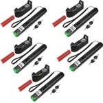 SBT Instruments 5 pcs Green Laser Pointer with Battery & Charger, Long-Range and Adjustable Light Modes