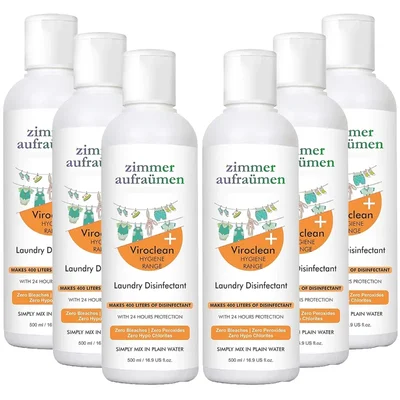6 Pack of Zimmer Aufraumen (500ml x 6pcs) Laundry Disinfectant Liquid With 24 Hours Protection