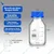 Bello 4 pcs Borosilicate Glass Reagent Bottles 250ml with Leakproof Blue Screw Cap for Laboratory, Kitchen Use