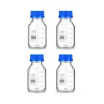 SBT Instruments 8 pcs Borosilicate Glass Reagent Bottles 250ml with Leakproof Blue Screw Cap for Laboratory, Kitchen Use