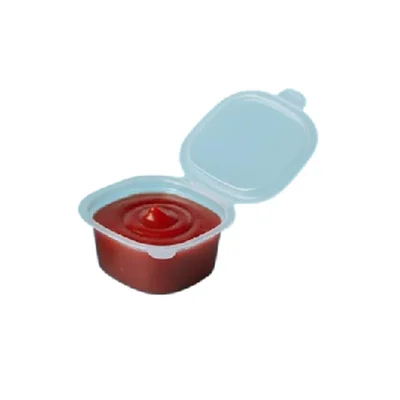 HORECA 35ml Air Tight Sauce Dip Container | Transparent Dip with Lid Ideal for Chutney, Sweets and Rayta(Pack-100 pcs)