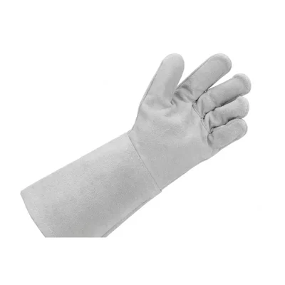 FRONTIER FT801(UL)(GY)(14) ISKA Leather Safety Gloves – Heat & Flame Resistant Long Cuff Welding Gloves