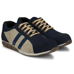 ArmaDuro Suede Leather Steel Toe Blue Work Safety Shoes (AD_1004_Blue)(Size-6)