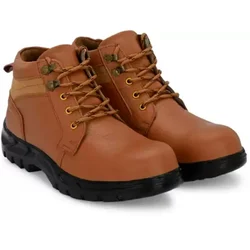 ArmaDuro (Ad_1027_Tan) Leather, Steel Toe Safety Shoe(Size-6)