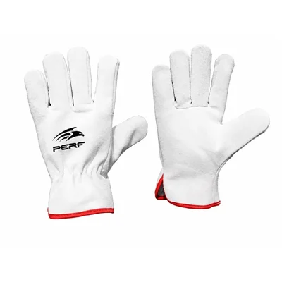 Premium Quality PERF 4244X Leather Gloves Industrial Material Handling Full Fleece Lining Wing Thumb SAF-005