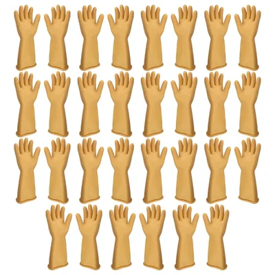 Crest Electrical Safety Gloves - 11 Kva Electrical Insulated, Latex ( Pack of 15 )