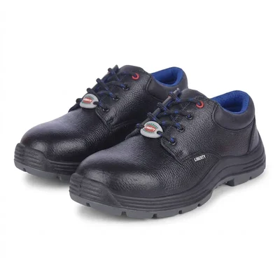 Liberty Suraksha 2SJ Men’s Lace-Up Black Safety Shoes, Steel Toe & PU Sole(Size-6)