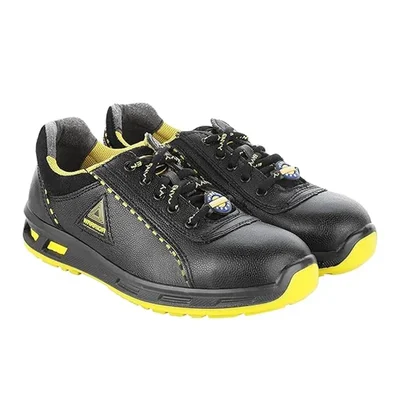Liberty WARRIOR Envy Earth Popcorn Steel Toe Safety Shoes Low Ankle Black and Yellow (Size-6)