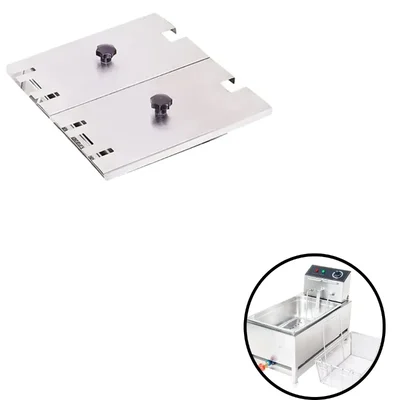 2 Pcs 1/1 Lid for Commercial 16L Electric & Gas Operated Vertical Deep Fryer