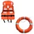 Minsales Combo Of Polyester Fabric Life Jacket With Whistle And Hard Polyurethane Rubber Lifebuoy Ring For Adult Safety