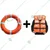 Minsales Combo Of Polyester Fabric Life Jacket With Whistle And Hard Polyurethane Rubber Lifebuoy Ring For Adult Safety