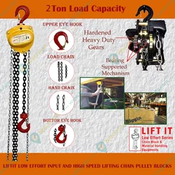 LIFT IT 2 Ton Capacity Chain Pulley Block With 3 Meter Lifting Height