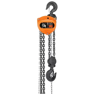 Globe Classic Series 3 Ton ISI Mark Chain Pulley Block with 3 Meter Lift, Double Fall, 8 mm load chain - 1 Year Warranty (CL2D)