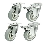 Prakash Pack Of 4 Light Duty 3 Inch Fixed and Swivel With Brake Plate Type Caster Wheel
