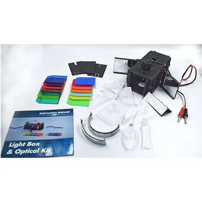 COMETEK Ray Optics Kit with Laser Ray Box and Acrylic Lenses for Physics Light Reflection and Refraction Experiments