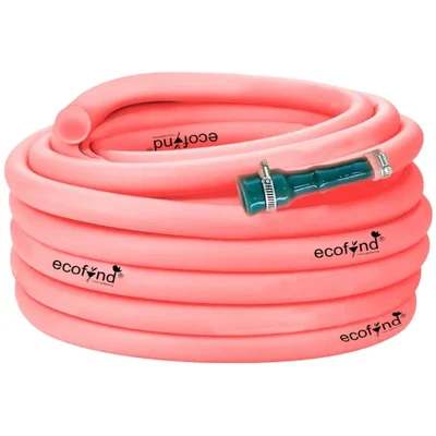 Ecofynd PIPE-PNK-005 5m/16ft, 1/2 Inch Flexible PVC Green Water Pipe with Tap Hose Connectors For Home & Garden Use