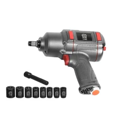 Lion 1/2 Inch 8000 RPM Air Impact Wrench, 1000 Nm Max. Torque With Accessories (LI-3902)