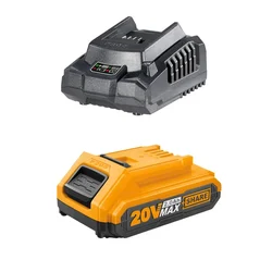 Ingco 20 V 2.0 Ah Lithium-ion Battery (FBLI20011) With 20 V 2 Amp Fast Intelligent Charger (FCLI2001)
