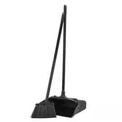 Heavy Duty Vertical Lobby Dust Pan & 12 Inch Broom