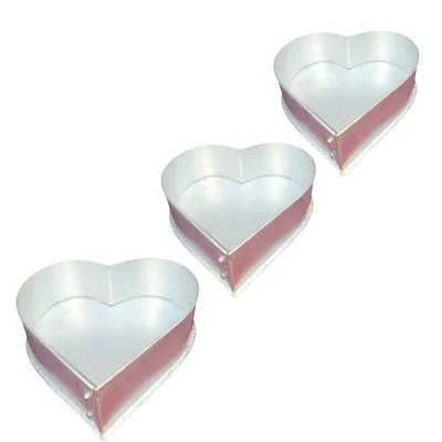 Aluminum Long Lasting (Pack of 3) 9, 10 and 11 Inch Heart Shape Cake Mould With 1 kg,1.1 kg ,  1.2 kg Capacity