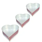 Aluminum Long Lasting (Pack of 3) 9, 10 and 11 Inch Heart Shape Cake Mould With 1 kg,1.1 kg , 1.2 kg Capacity