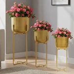Heavy Duty Metal Plant Stands Without Pot, Anti-Rust Durable Rack For Home, Garden & Balcony (Set of 3)