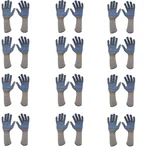 Delight 12 Pair 7 Gauge Single Side 12 Inch Long Sleeves Dotted White Hand Gloves MD0785-W(90L) 