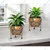 Ecofynd 5 Inch, Metal Planter Pot with Stand, Modern Style Planter Set, Indoor Outdoor Home Decor Item (Pack of 2)