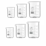 SBT Instruments Borosilicate Glass Beaker Pack of 6 Set - 500ml (2pcs), 250ml (2pcs), 100ml (2pcs) | Low Form with Spout