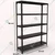 FIDVI® 9D X 35L X 48H Inch 5 Shelves Powder Coated Slotted Angle Metal Rack With Accessories ( SR-006) 