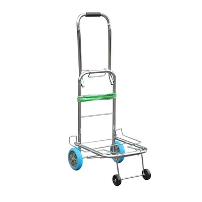 Premium Quality 70 Kg Load Capacity 4 Wheels Stainless Steel Luggage Cart For Carring Goods
