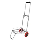 Premium Quality 80 Kg Load Capacity Double Wheels Steel Luggage Cart For Carring Goods