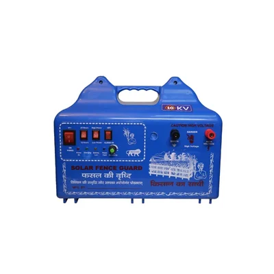 Khetpal 18KV Solar Zatka Machine for 60 Acre Area with Siren, Cables and Battery Connectors (1 Year Warranty)