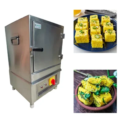Electric Operated Live Steam Dhokla Making Machine 6 Tray
