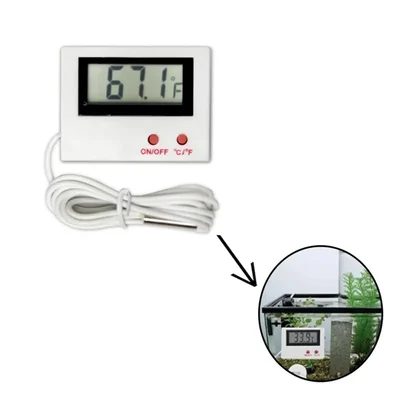 Digital Thermometer Sensor Wired Aquarium Temperature Meter for Aquariums and Fish Tanks Such as Fresh Water, Tap Water, Salty Water & Marine Water 
