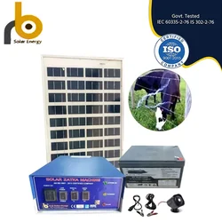 RB Solar 8 KV Solar Zatka Machine for 50 Bigha Area with Battery and Solar Panel