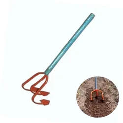 Made in India AV-10 Grubber Weeder Precision Manual Tool with Three Tines & Long Handle