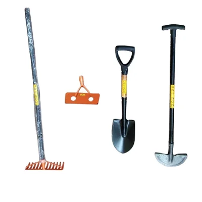 Round Nose Baby Shovel, Edging Iron, Draw Hoe, Garden Bow Rake with 48 inch Pipe Handle 12 Teeth