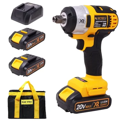 Maf Pro 1/2 inch 20V Cordless Impact Wrench With Battery, Charger & Accessories, 3200 RPM (CIWLI2012)