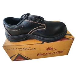 Heavy Duty Labour Safety Shoe - PVC Sole, Steel Toe, Synthetic Leather Material(Size-6)